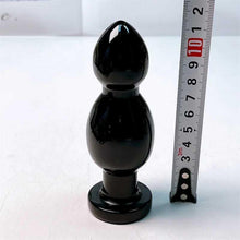 Load image into Gallery viewer, 11.5cm Natural Black Obsidian Yoni Wand – Healing Crystal Anal Plug - Toys for Big Girls