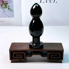 Load image into Gallery viewer, 11.5cm Natural Black Obsidian Yoni Wand – Healing Crystal Anal Plug - Toys for Big Girls