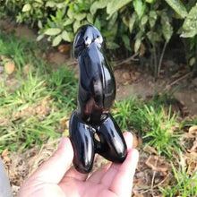 Load image into Gallery viewer, Large Natural Black Obsidian Crystal Massage Wand | Hand-Carved Gemstone for Yoni & Body Wellness - Toys for Big Girls