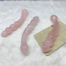 Load image into Gallery viewer, Natural Rose Quartz Crystal Massage Stick – Gemstone Wand for Relaxation & Healing - Toys for Big Girls