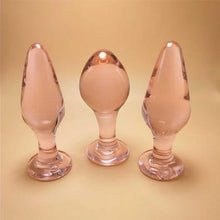 Load image into Gallery viewer, Set of 3 Cute Fruit & Vegetable Glass Gem Dildos – G-Spot & Anal Plug Set - Toys for Big Girls