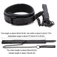 Load image into Gallery viewer, Atlas BDSM Leather Collar and Chain
