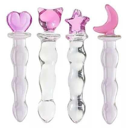 heart glass dildo with shape