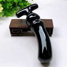 Load image into Gallery viewer, Large Natural Black Obsidian Crystal Massage Wand | Hand-Carved Gemstone for Yoni &amp; Body Wellness
