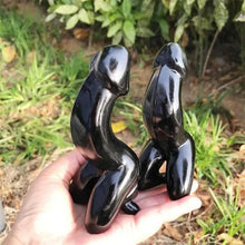 Load image into Gallery viewer, Large Natural Black Obsidian Crystal Massage Wand | Hand-Carved Gemstone for Yoni &amp; Body Wellness
