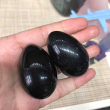 Load image into Gallery viewer, Natural Black Obsidian Yoni Egg for Crystal Healing, Polished Stone, Reiki &amp; Meditation (40-45mm
