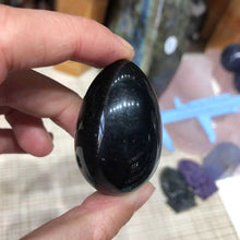 Load image into Gallery viewer, Natural Black Obsidian Yoni Egg for Crystal Healing, Polished Stone, Reiki &amp; Meditation (40-45mm
