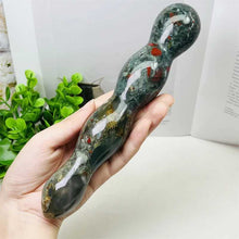 Load image into Gallery viewer, Natural Bloodstone Crystal Quartz Large Massage Wand – Gemstone Yoni Wand for Women’s Health – 20cm Reiki Gift
