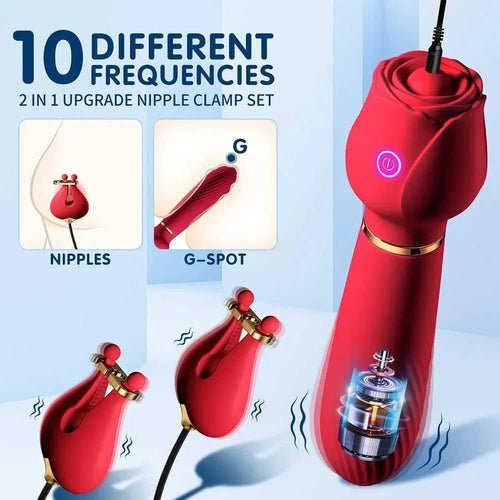 Rose Vibrator 2-in-1: