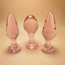 Load image into Gallery viewer, Set of 3 Cute Fruit &amp; Vegetable Glass Gem Dildos – G-Spot &amp; Anal Plug Set
