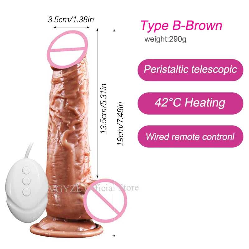 Wireless Telescopic Vibrator – Smart Heating Silicone Dildo with Remote Control & Harness Compatibility